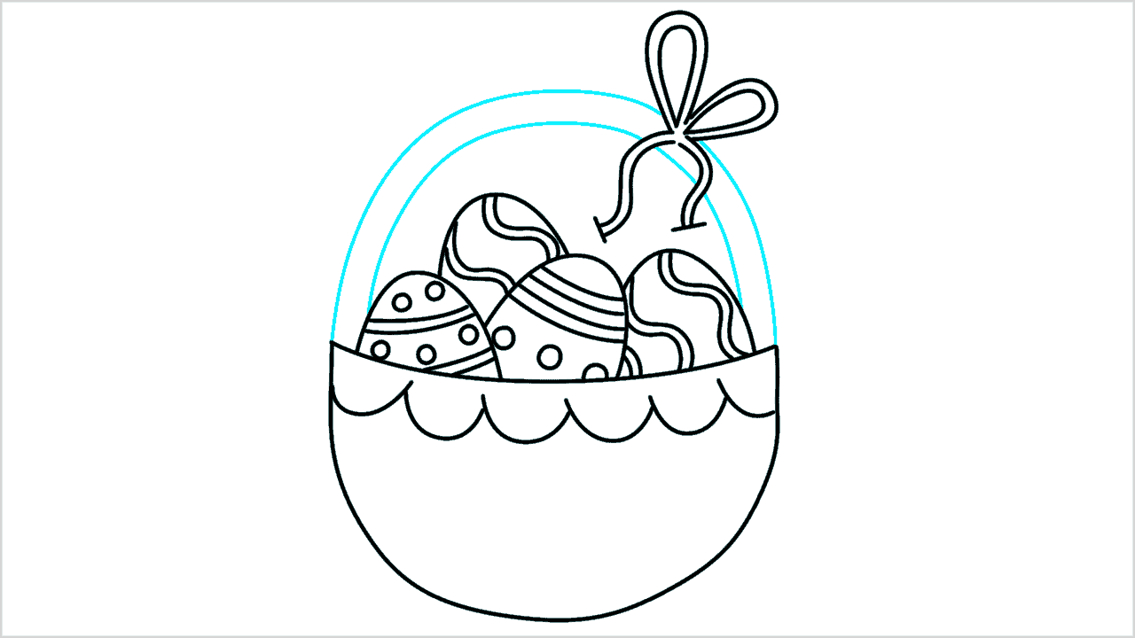 Cómo dibujar una canasta de Pascua con huevos (9)