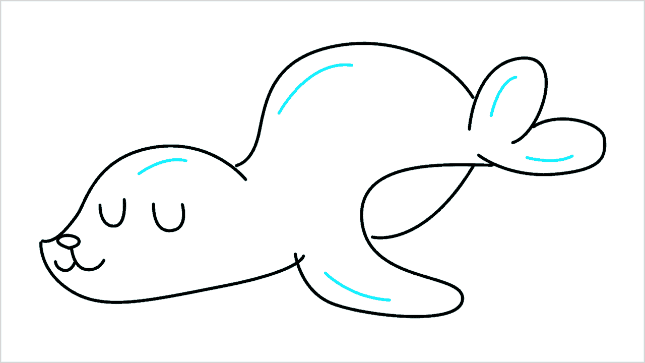 Cómo dibujar una foca dormida paso a paso (8)