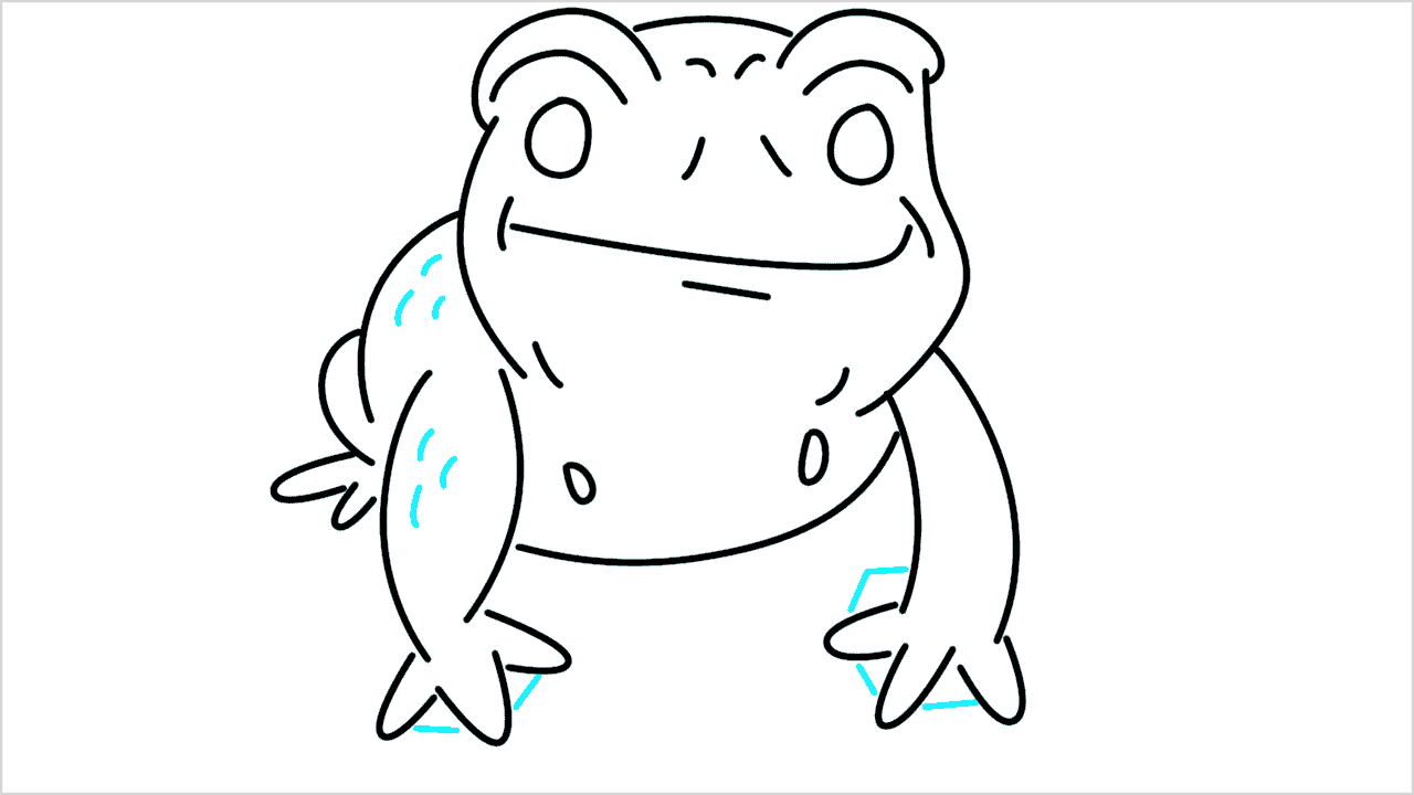Cómo dibujar una rana en un nenúfar paso a paso (10)