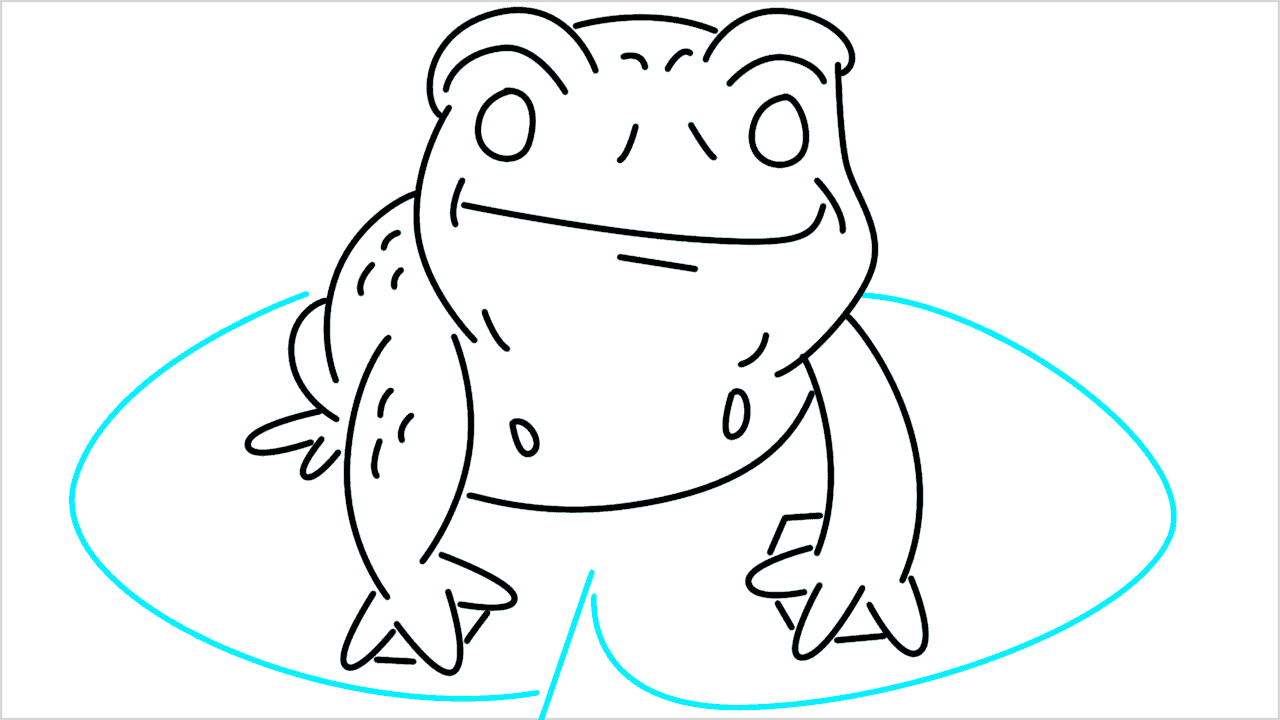 Cómo dibujar una rana en un nenúfar paso a paso (11)