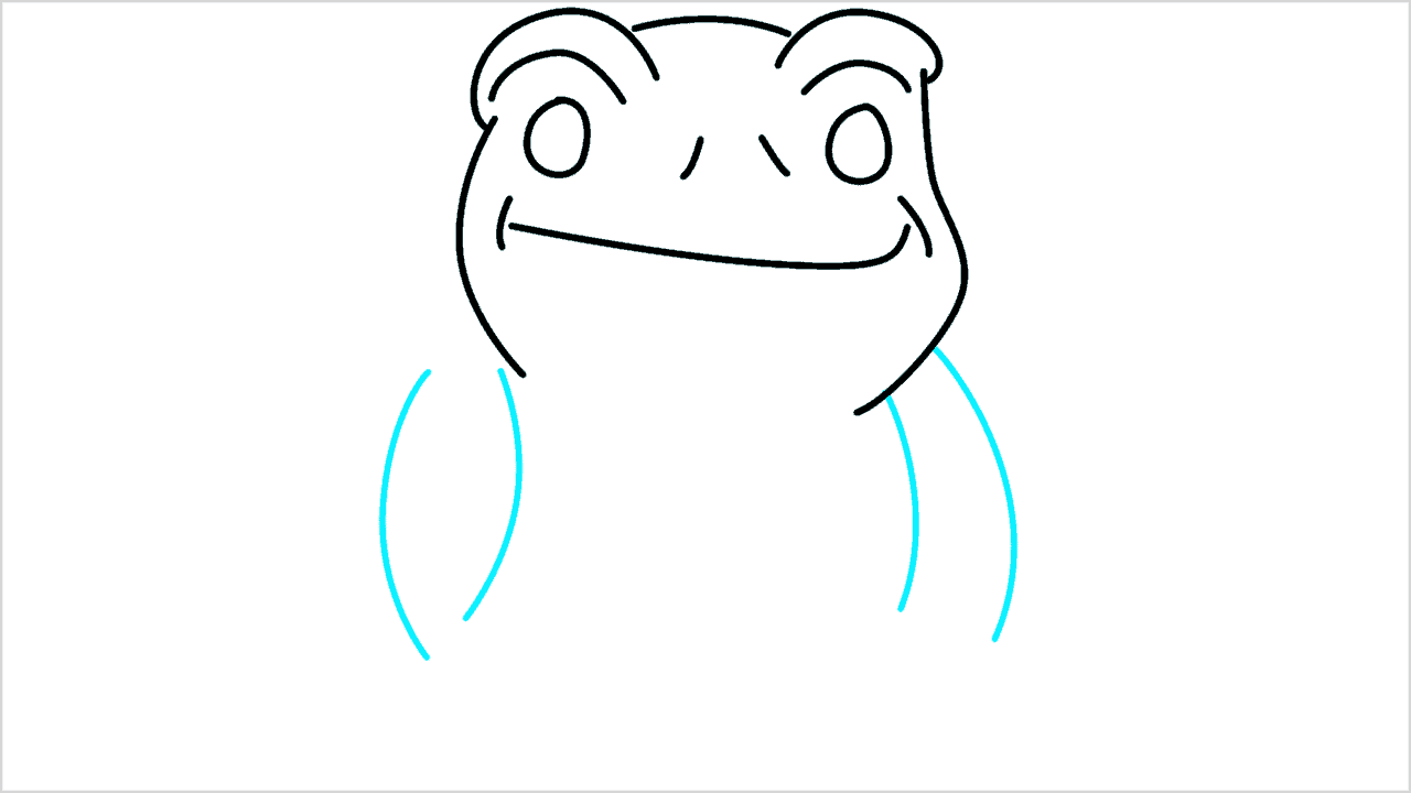Cómo dibujar una rana en un nenúfar paso a paso (6)