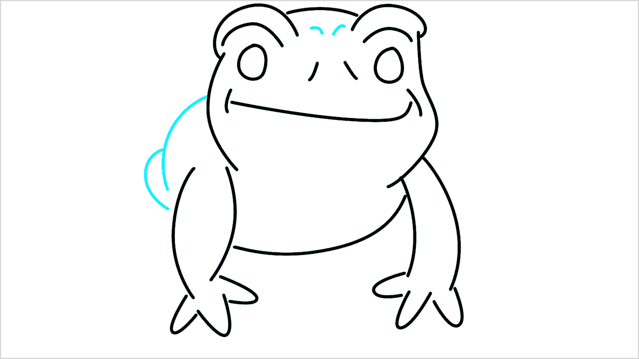 Cómo dibujar una rana en un nenúfar paso a paso (8)
