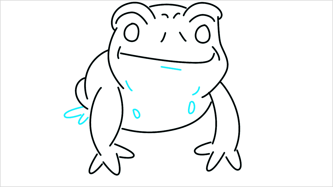 Cómo dibujar una rana en un nenúfar paso a paso (9)