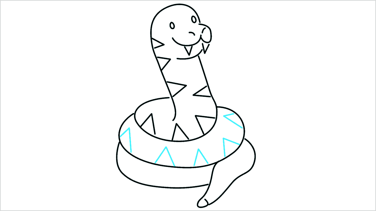 Cómo dibujar una serpiente linda paso a paso (10)