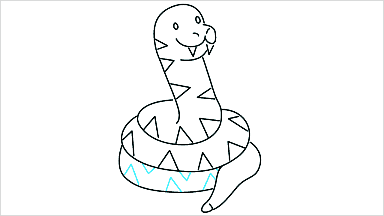 Cómo dibujar una serpiente linda paso a paso (11)