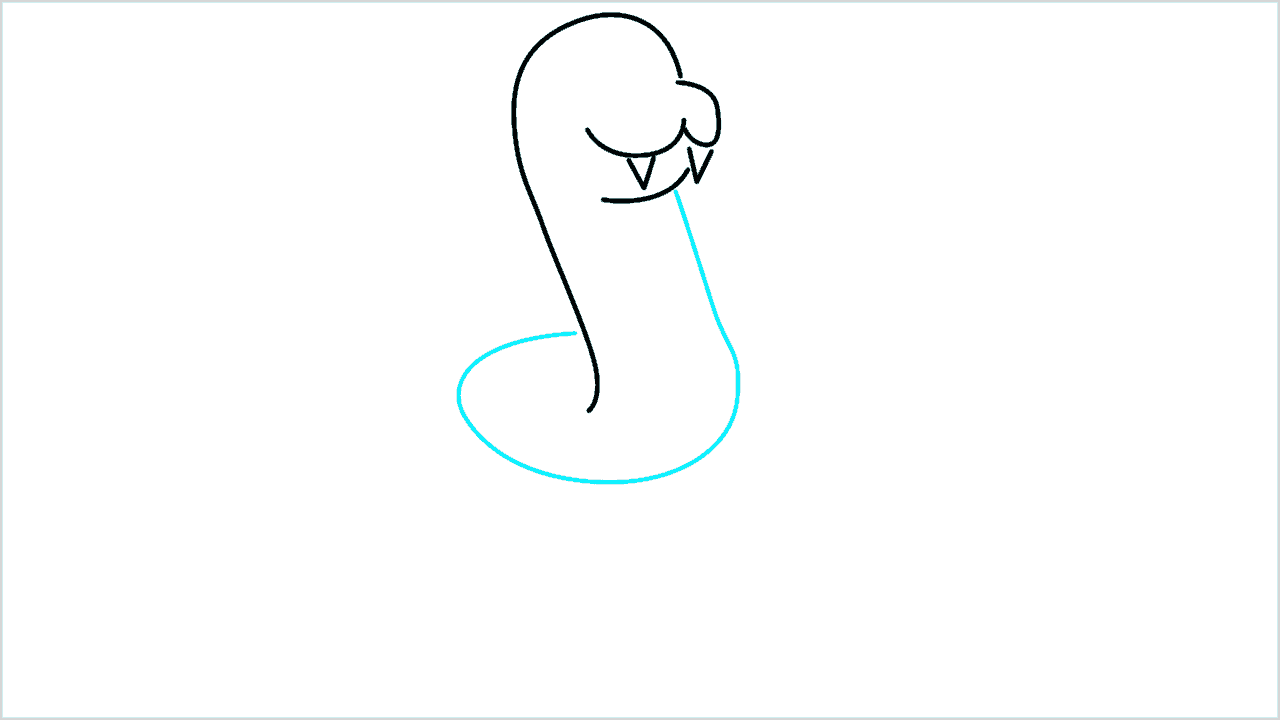 Cómo dibujar una serpiente linda paso a paso (4)