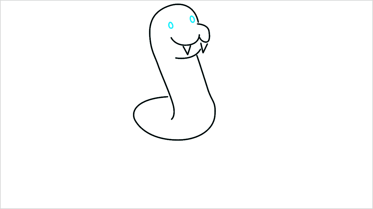 Cómo dibujar una serpiente linda paso a paso (5)