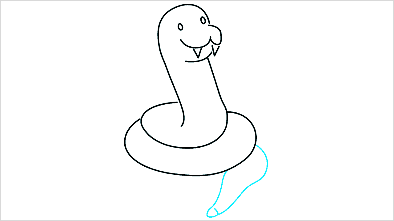 Cómo dibujar una serpiente linda paso a paso (7)