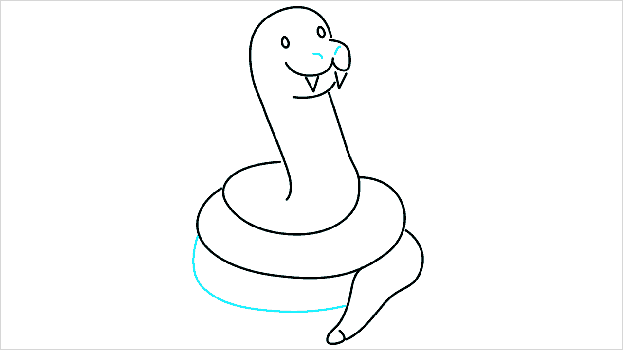 Cómo dibujar una serpiente linda paso a paso (8)