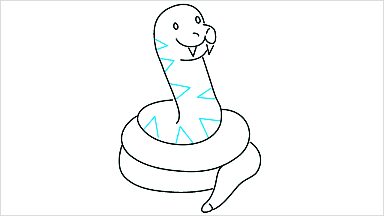 Cómo dibujar una serpiente linda paso a paso (9)
