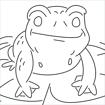Dibuja una rana en un nenúfar